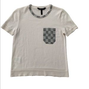 BCBGMAXAZRIA 100% merino wool short sleeves sweater size S